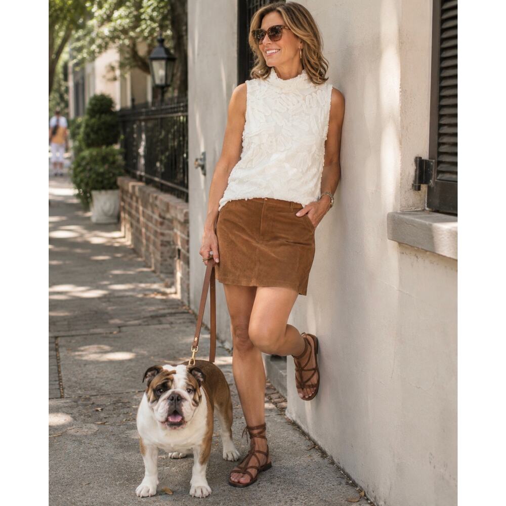 LOLA & SOPHIE Ivory Sleeveless Cowl Neck Textured Top NWOT